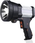 Rechargeable Spotlight, Super Bright High Lumen LED Flashlight Handheld Spotlight Long Lasting Large Flashlight Searchlight and Flood Camping Flashlight with Foldable Tripod