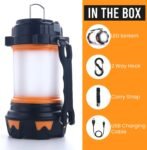 Camping Lantern Rechargeable, Super Bright Lantern Flashlight and 360 Degree Illumination, Power Bank, IPX4 Waterproof for Hurricane Emergency Survival, Power Outages, Hiking, Home, Tent Light