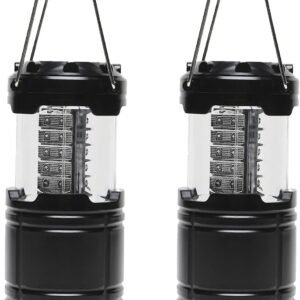 Battery Powered Camping Lantern ( 2 Pack )- 30 LED Hanging Lamp Lights | Waterproof Collapsible Lantern Flashlight for Tent Lights, Power Outages, Hurricane Emergency, Hiking