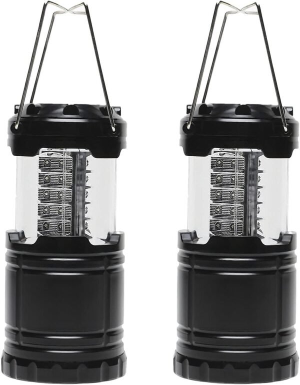 Battery Powered Camping Lantern ( 2 Pack )- 30 LED Hanging Lamp Lights | Waterproof Collapsible Lantern Flashlight for Tent Lights, Power Outages, Hurricane Emergency, Hiking