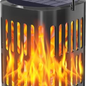Solar Lanterns Solar Powered and  Charging Flickering Flames Solar Lights Outdoor Hanging Lanterns Waterproof Landscape Decoration Lighting Dusk to Dawn Auto On/Off for Halloween(1 Pack)