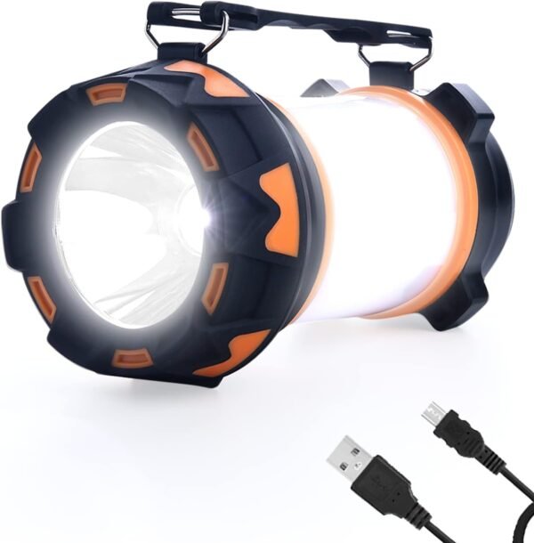 Camping Lantern Rechargeable, Super Bright Lantern Flashlight and 360 Degree Illumination, Power Bank, IPX4 Waterproof for Hurricane Emergency Survival, Power Outages, Hiking, Home, Tent Light