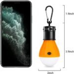Tent Light 4-Pack Clip Hook Hurricane Emergency Lights  Camping Light Bulb Camping Tent Lamp Portable Lantern Bulb Camping Equipment for Camping, Hiking (Black & Orange & Blue & Green)