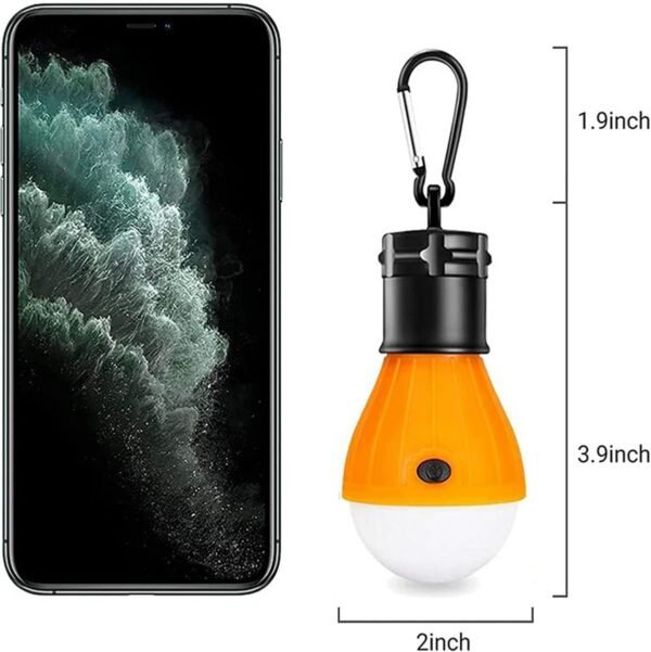 Tent Light 4-Pack Clip Hook Hurricane Emergency Lights  Camping Light Bulb Camping Tent Lamp Portable Lantern Bulb Camping Equipment for Camping, Hiking (Black & Orange & Blue & Green)