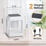 Outdoor Table Lamp, 3-Level Brightness LED Nightstand Lantern, Portable Rechargeable Solar Lamp IP44 Waterproof, Touch Control Outdoor Cordless Lantern for Patio/Walking/Reading/Camping