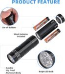 5 Pack of Flashlights 9 LED Mini Aluminum Flashlight Bulk with Lanyard 15 AAA Batteries Included Assorted Colors Handheld Flashlights for Hurricane Supplies Camping, Night Reading, Cycling