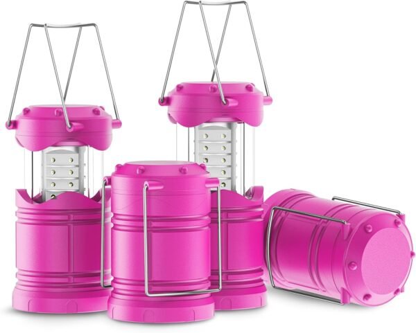 4 Pack  Camping Lanterns, Battery Powered Camping Lights  Collapsible Flashlight Portable Emergency Supplies Kit,