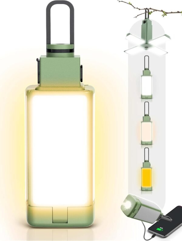 Camping Lantern Rechargeable， Camping Lights Folding Lamp ，4 Light Modes Tent Light for Hurricane,Power Outages,Emergency,Home, Camping and More