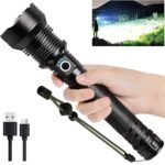 Rechargeable LED Flashlights High Lumens, 9000 Lumens Super Bright Flashlight with 5 Modes & Waterproof, Powerful Handheld Flashlight for Camping Emergencies