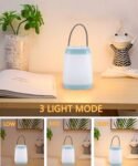 Night Light for Kids,  Rechargeable Nursery Lamp Portable Camping Lantern with 3 Light Modes for Camping,Emergency,Bedroom,Indoor and Outdoor(Cyan, 1 Pack)