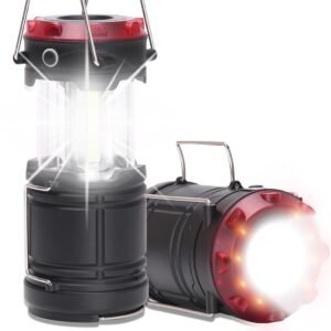 Collapsible LED Camping Lantern, Portable Lightweight Waterproof LED Flashlight, 4 Light Modes, Survival Kits for Indoor Outdoor Home Emergency Power Outages Hiking Hurricane and More, 2 Pack