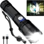 Rechargeable Flashlights High Lumens, 990000 Lumens Super Bright LED Flash Light, 5 Modes, IPX6 Waterproof Handheld Flash Light for Home, Emergencies, Camping