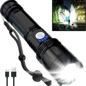 Rechargeable Flashlights High Lumens, 990000 Lumens Super Bright LED Flash Light, 5 Modes, IPX6 Waterproof Handheld Flash Light for Home, Emergencies, Camping