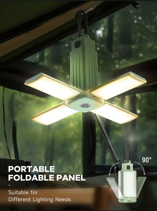 Camping Lantern Rechargeable， Camping Lights Folding Lamp ，4 Light Modes Tent Light for Hurricane,Power Outages,Emergency,Home, Camping and More