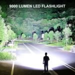 Rechargeable LED Flashlights High Lumens, 9000 Lumens Super Bright Flashlight with 5 Modes & Waterproof, Powerful Handheld Flashlight for Camping Emergencies