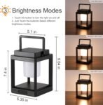 Outdoor Table Lamp, Brightness LED Nightstand Lantern, Portable Rechargeable Solar Lamp Waterproof, Touch Control Outdoor Lamps Cordless Lights Decorative for Patio/Walking/Reading/Camping