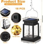 18 Pcs Hanging Solar Lantern Solar Powered Waterproof Umbrella Lanterns Solar Hanging Lantern Outdoor with 30  Warm Bulbs for Tree Patio Yard Garden Tree Camping Porch