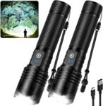 Rechargeable LED Flashlights High Lumens - 990,000 Lumens Super Bright Flashlights with 5 Modes, Waterproof Powerful Flash Light for Home(2 Pack)